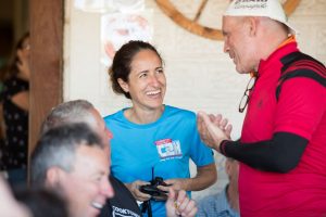 Event organiser speaking with a pack leader during the Cairns to Karumba Bike Ride