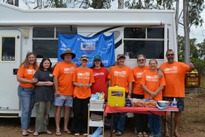 Volunteers at a drink stop during the Cairns to Karumba Bike Ride